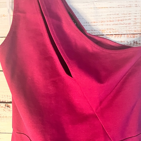 Lulus Down to Party Magenta One Shoulder Cutout Bodycon Mini Dress - Picture 7 of 10